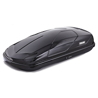 Prime1 Roof Top Slim Line Cargo Box, Lockable, Black, 15.9-cu.ft Front_Angled_Left