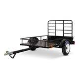 Detail K2 Mighty Open Rail Multi-Utility Trailer In A Box, 4-ft x 6-ft, Unassembled Trailer Front_Three_Fourths_Angled_Left