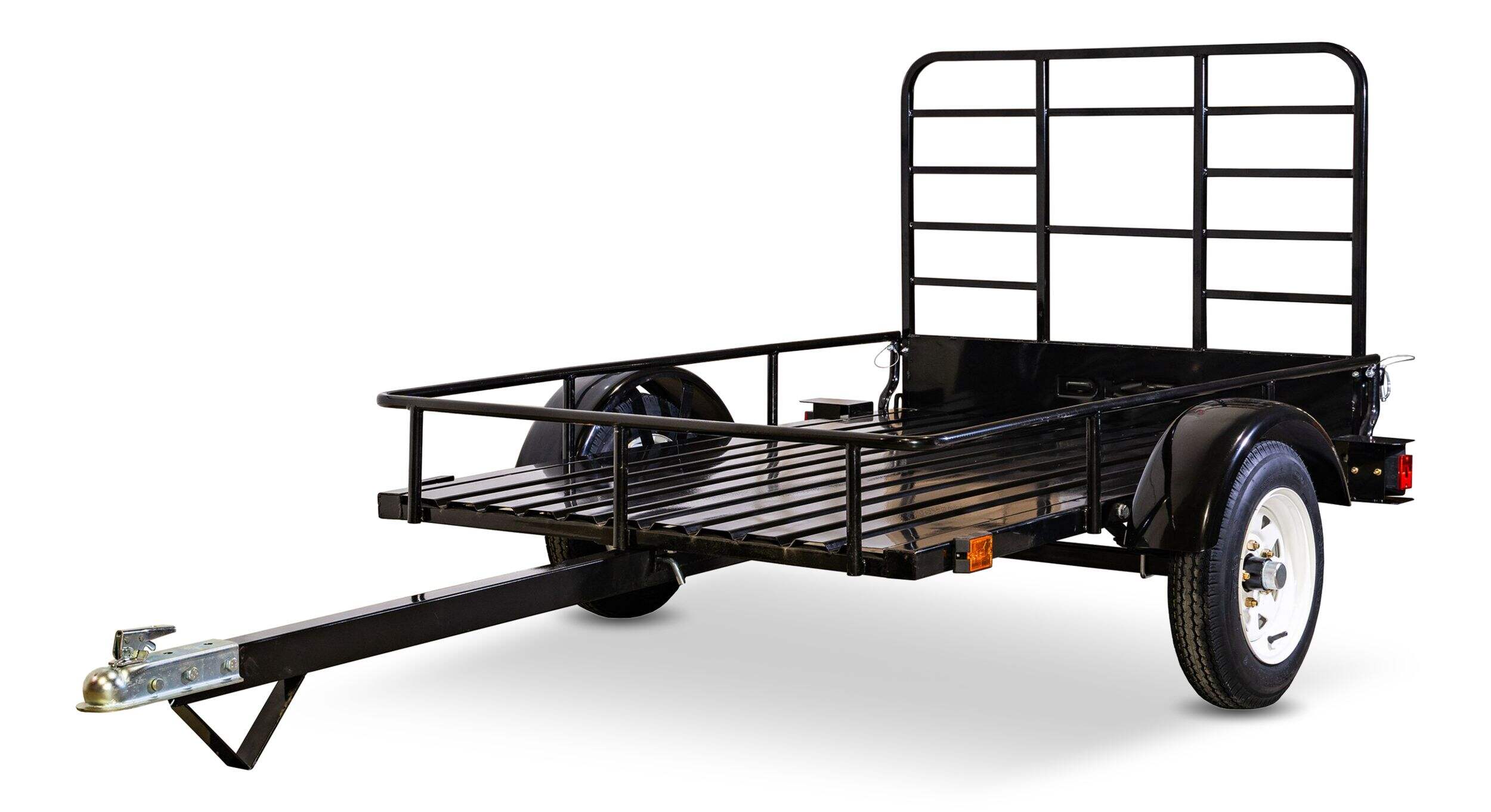 Detail K2 Mighty Open Rail Multi-Utility Trailer In A Box, 4-ft x 6-ft, Unassembled Trailer Front_Angled_Left