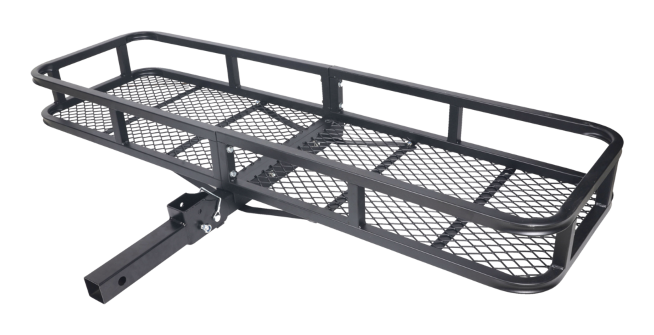 Porte-bagages d’attelage pliant, réglable, attelages de 2 po, 59 x 17,7 po Back_Angled_Right