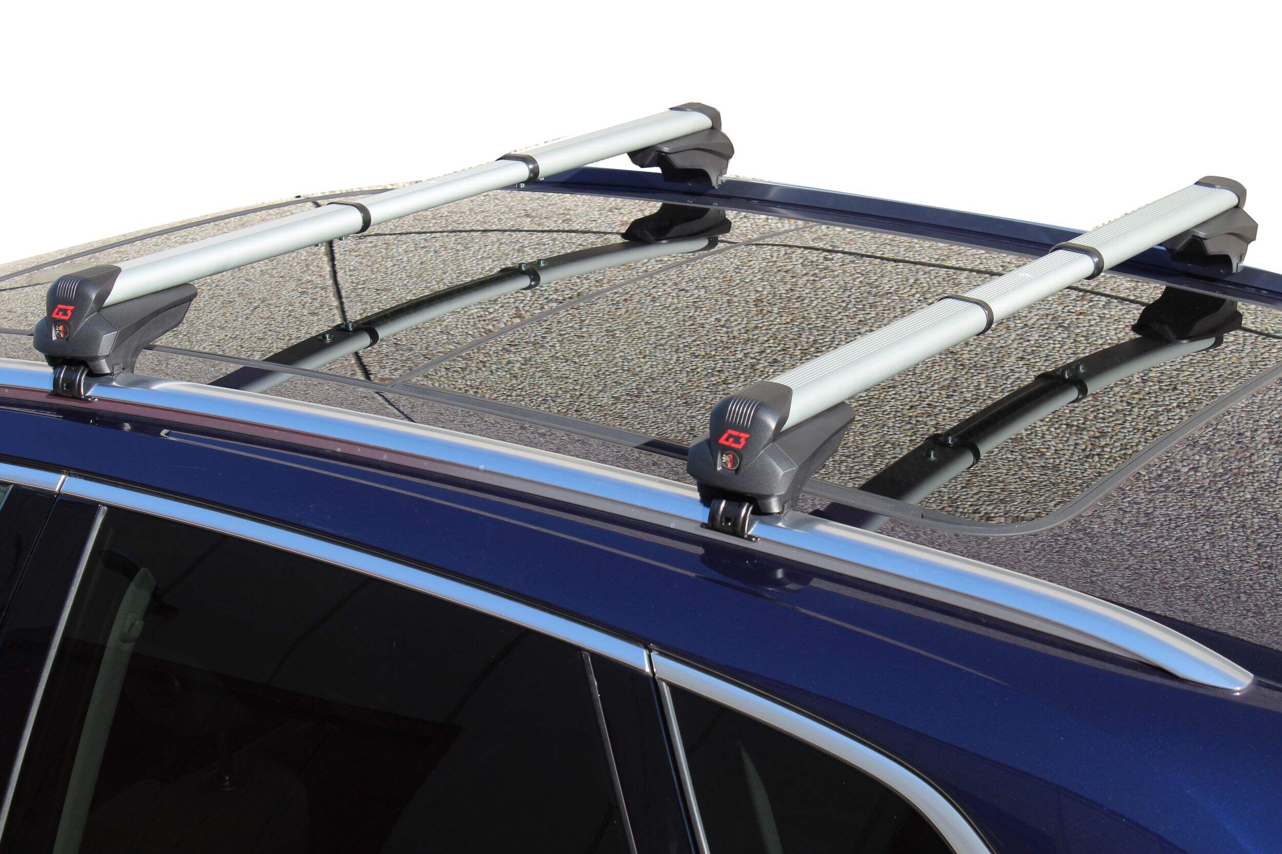 G3 CLOP Infinity Telescopic Aluminum Rail Roof Rack System, Sliver, 2-pc Front_Three_Fourths_Angled_Left