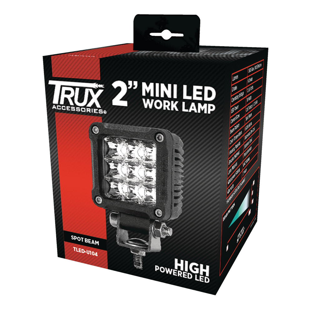 Trux TLEDU104 Mini High Powered Spot LED Work Lamp, 900 Lumen, 2in