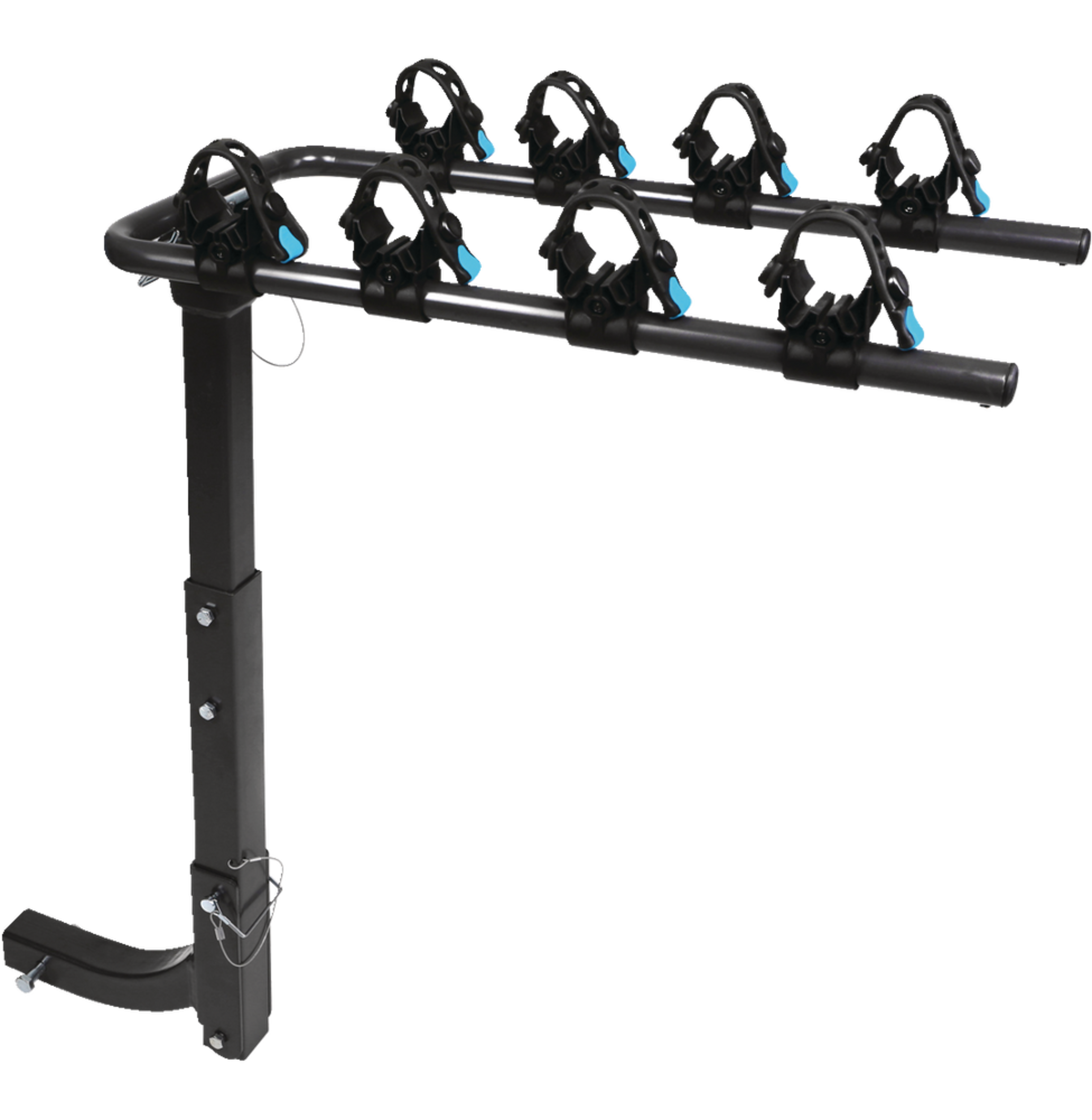 Detail K2 BCR290 4-Bike Hitch Mount Bike Rack, Adjustable, Fits 2-in Receiver, Black Front_Angled_Right