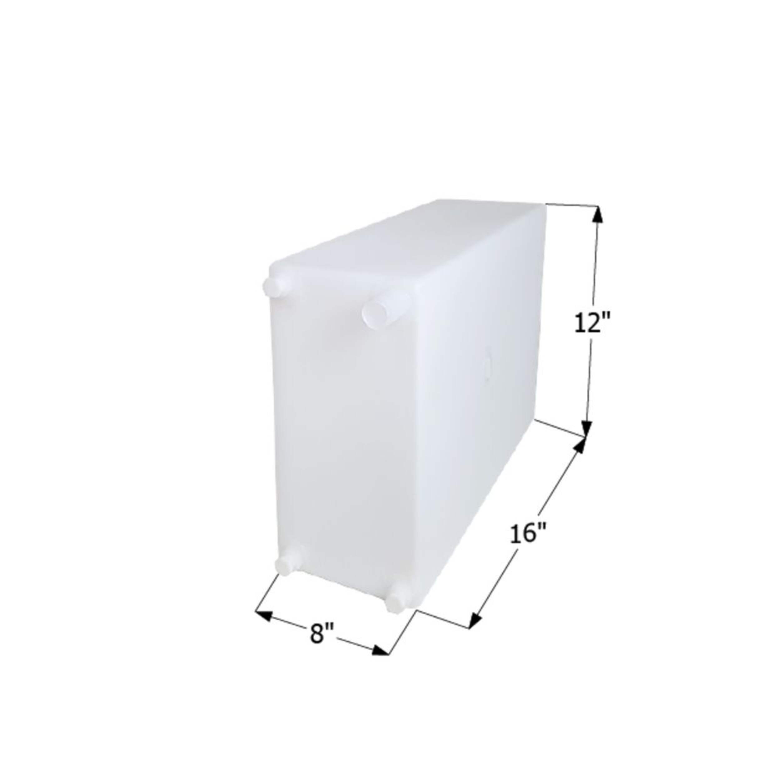 Réservoir d'eau potable Icon 12738, WT2474, 16 x 12 x 8 po, 6 gal, raccord de 0,5 po Front_Angled_Left