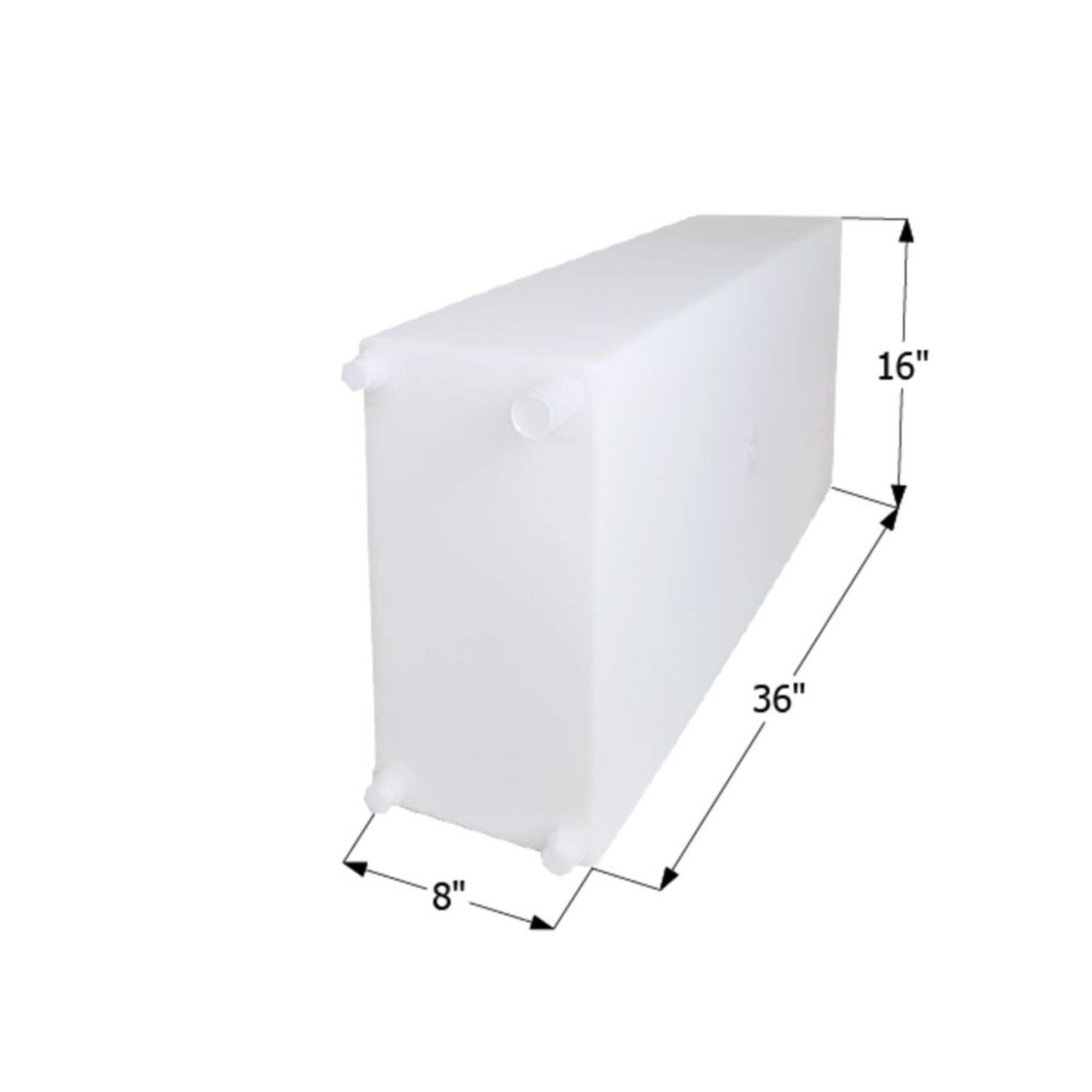 Icon 12732 Fresh Water Tank, WT2468, 36x16x8-in, 20-Gallon, w/ .5-in Fittings Front_Angled_Left