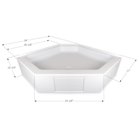 Icon 15233 Shower Pan, NSB3434-PW, Assembly Overhead_Plunge