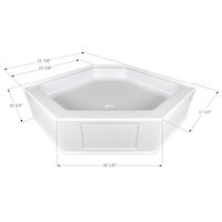 Plateau de douche Icon 15232, NSB3232, blanc polaire, assemblage