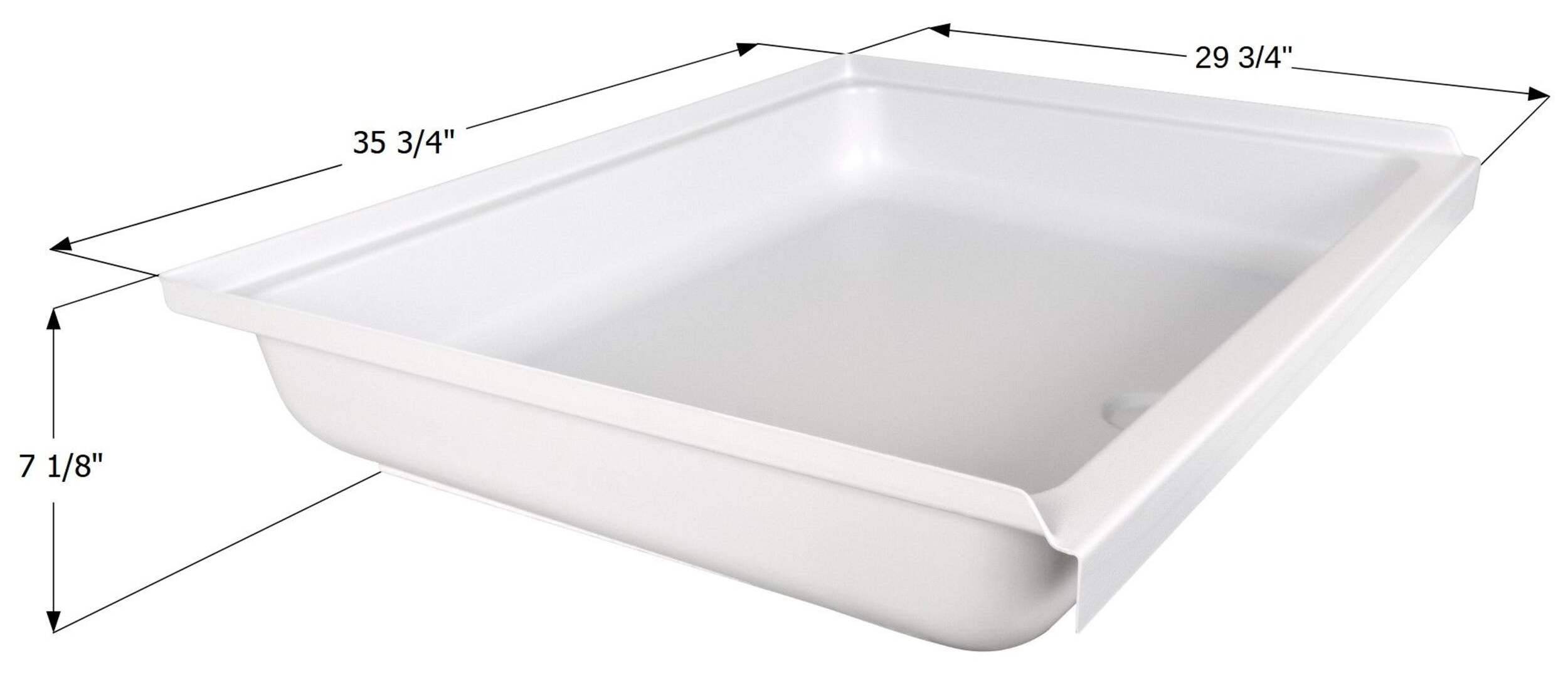Icon 15460 Shower Pan, SP3036-PW, Center Drain, Assembly Overhead_Plunge