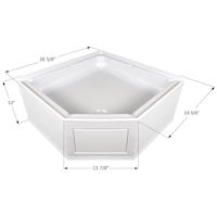 Icon 15231 Shower Pan, NSB2727-PW, Assembly Overhead_Plunge