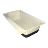 Icon 00477 RV Bath Tub, Left Hand Drain, TU600 LH, Colonial White, 46-in x 24-in x 13-in Front_Angled_Left