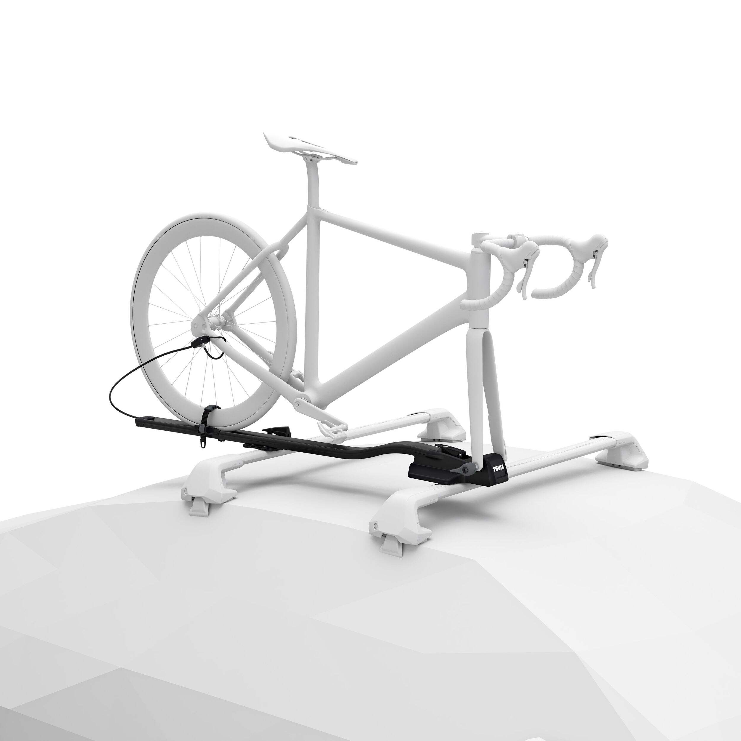 Thule FastRide Black Lockable Fork Mount Roof Bike Rack Front_Angled_Right