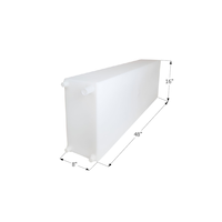 Icon 12733 Fresh Water Tank, WT2469, 48x16x8-in, 25-Gal, with 1/2-in Fittings Front_Angled_Left