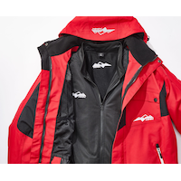 HMK Insulated Peak Waterproof Snowmobile Winter Jacket with Removable Mid-Layer, Red, Assorted Sizes Front_Flat