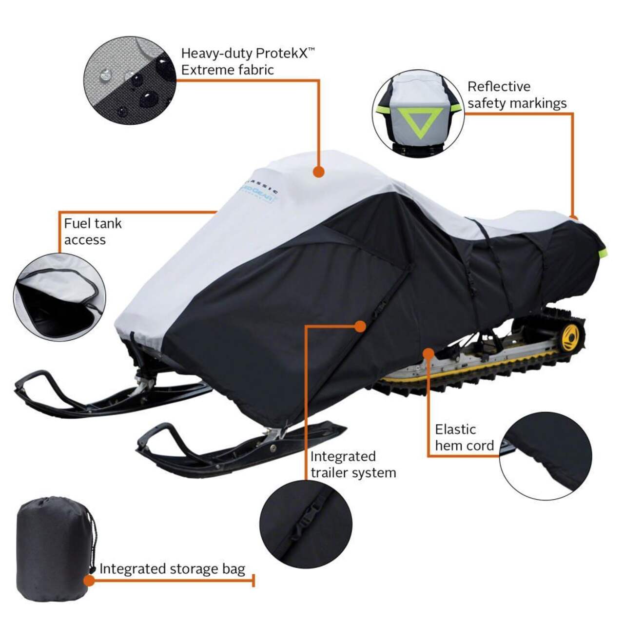 Classic Accessories SledGear Deluxe Trailerable Snowmobile Cover, Assorted  Sizes