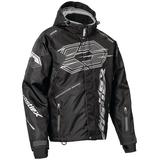 Castle X Code Men's Snowmobile Winter Jacket, Black/Charcoal/Silver, Assorted Sizes Front_Angled_Right