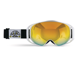 HMK Ridge Snowmobile Goggles with Adjustable Strap, White Front_Flat