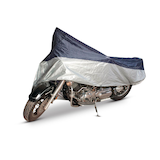 TRIPEL 200 Series Fabric Motorcycle Cover for Water & UV Resistance, Large Front_Three_Fourths_Angled_Right