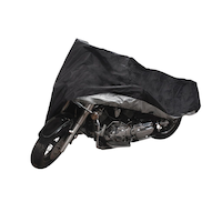 Tripel Premium Polyester Motorcycle Cover, Black, Large Composite_or_Mixed