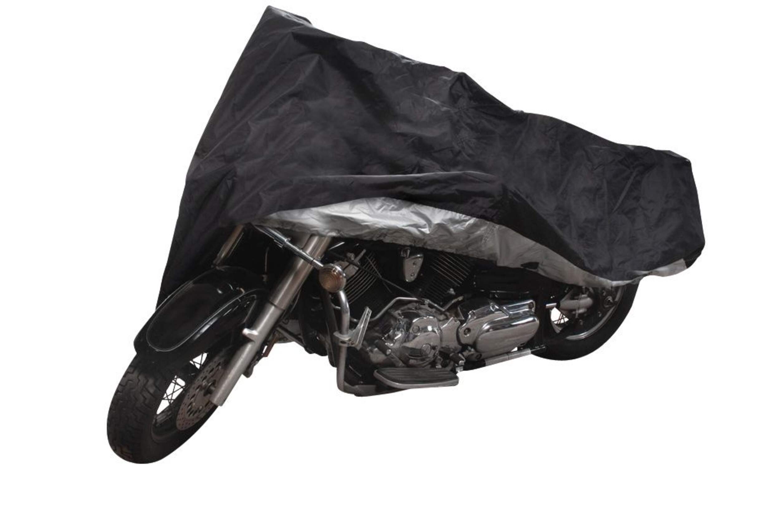 Tripel Premium Polyester Motorcycle Cover, Black, Large Composite_or_Mixed