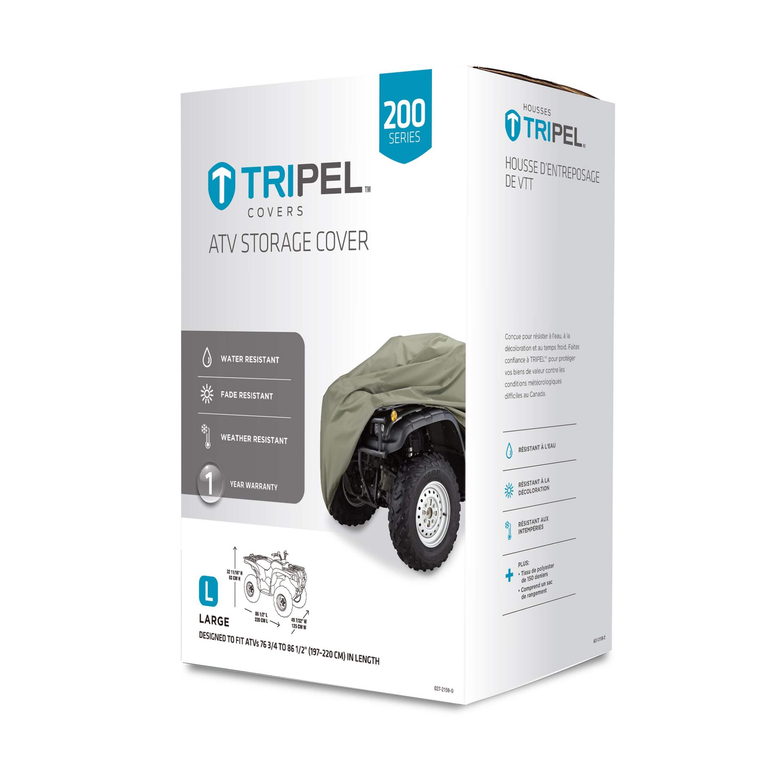 Tripel Waterproof ATV Storage Cover, Large Front_Three_Fourths_Angled_Left