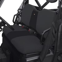 Classic Accessories QuadGear UTV Bench Seat Cover for Polaris Ranger XP/HD, Black Front_Angled_Left