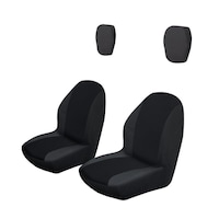 Classic Accessories QuadGear UTV Bucket Seat Covers, Fits Yamaha® Rhino (2015 Models & Older), Black Front_Three_Fourths_Angled_Left
