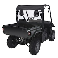 Classic Accessories 78657 QuadGear UTV Rear Windshield for Polaris Ranger, Black Front_Angled_Left