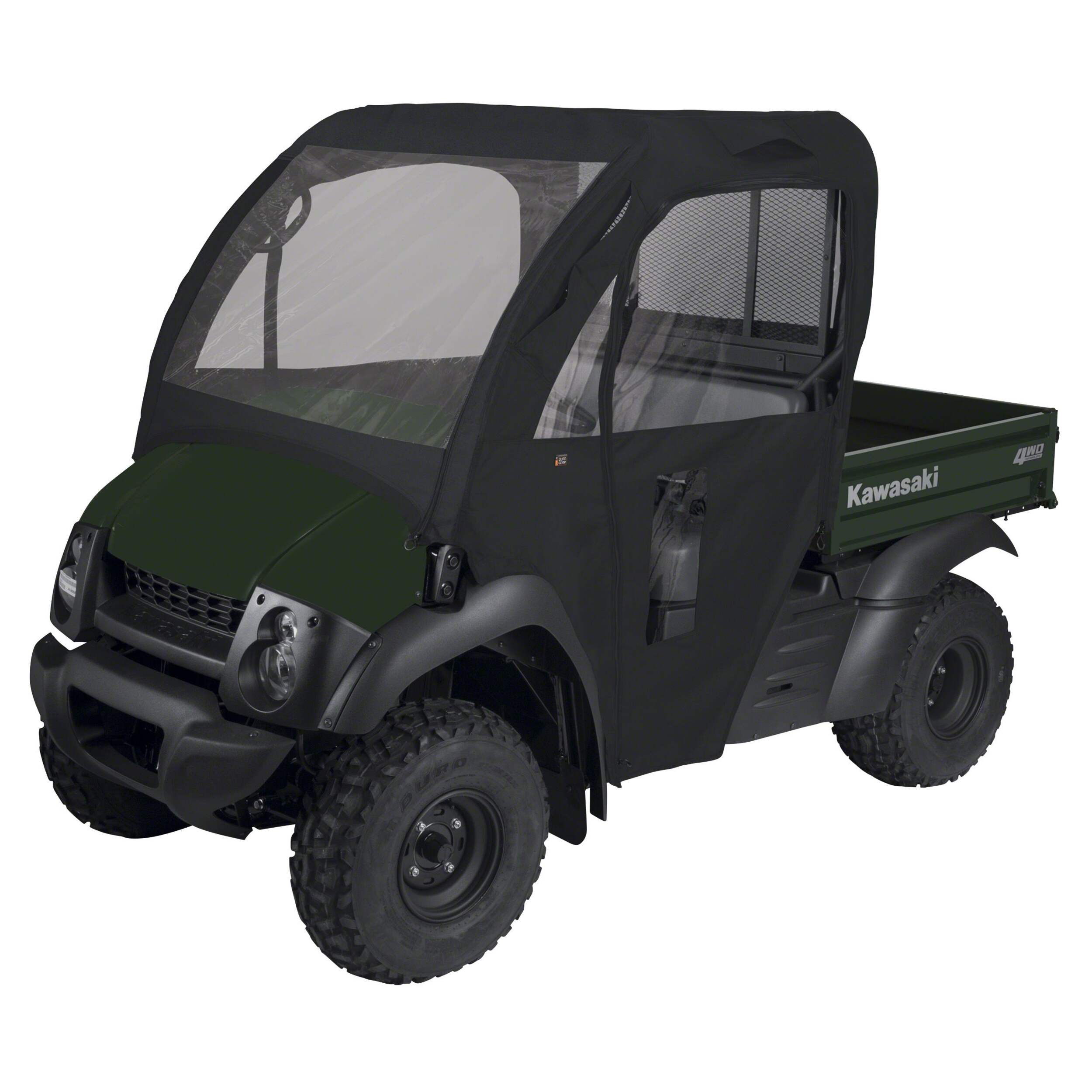 Enceinte de cabine de VUTT Classic Accessories QuadGear, pour Kawasaki Mule 600 et 610, noir Front_Angled_Left