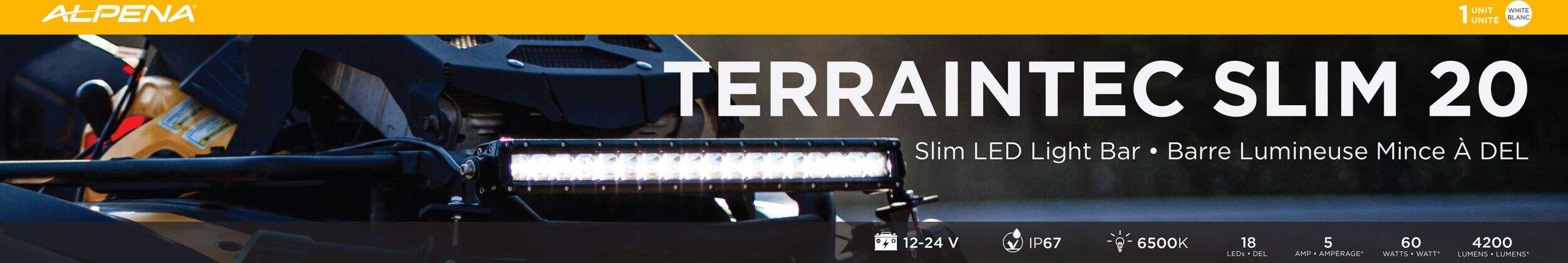 Barre mince à 20 DEL Alpena TerrainTec Front_Flat