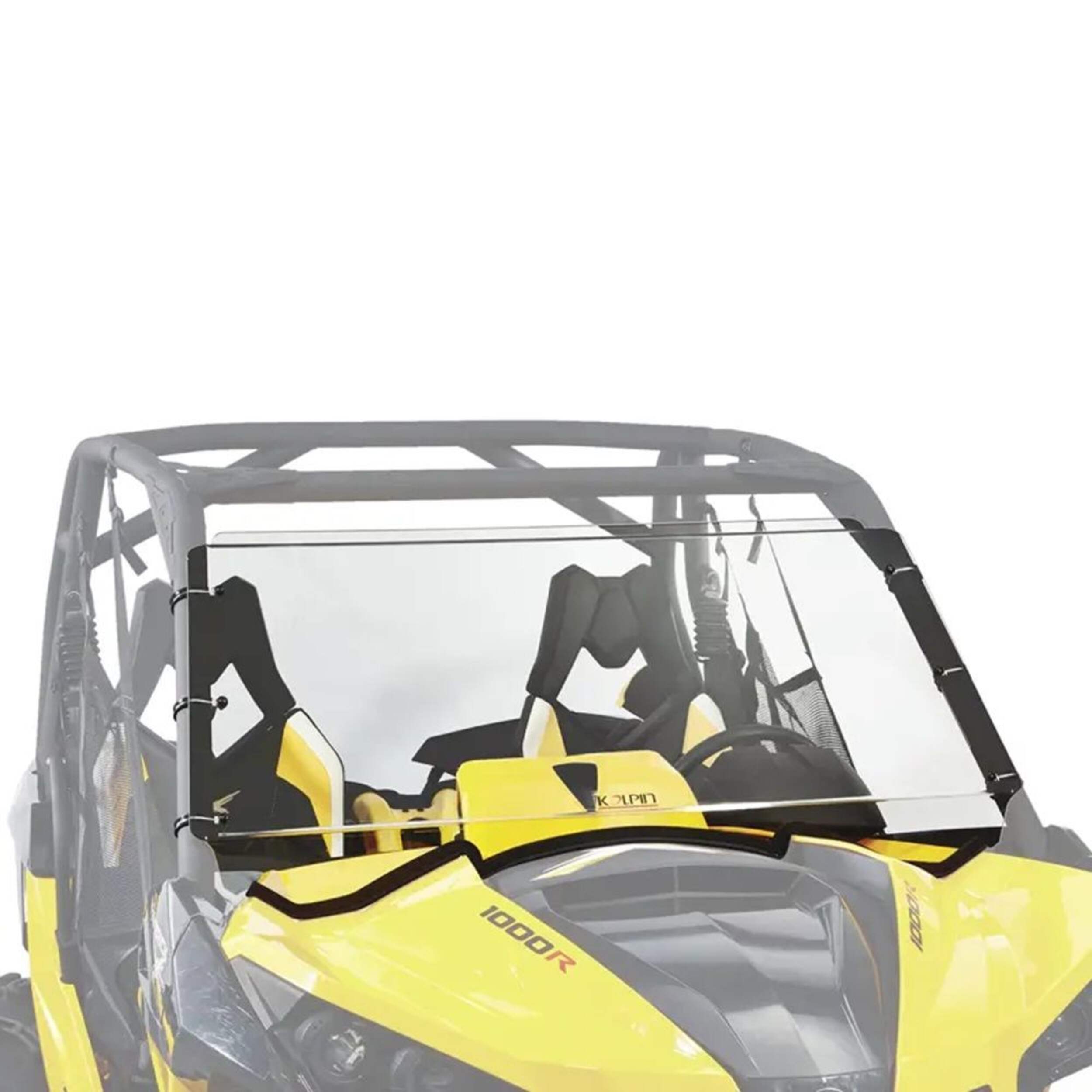 Kolpin Hard Coated Full Fixed Windshield, Cam-Am Maverick Front_Three_Fourths_Angled_Right