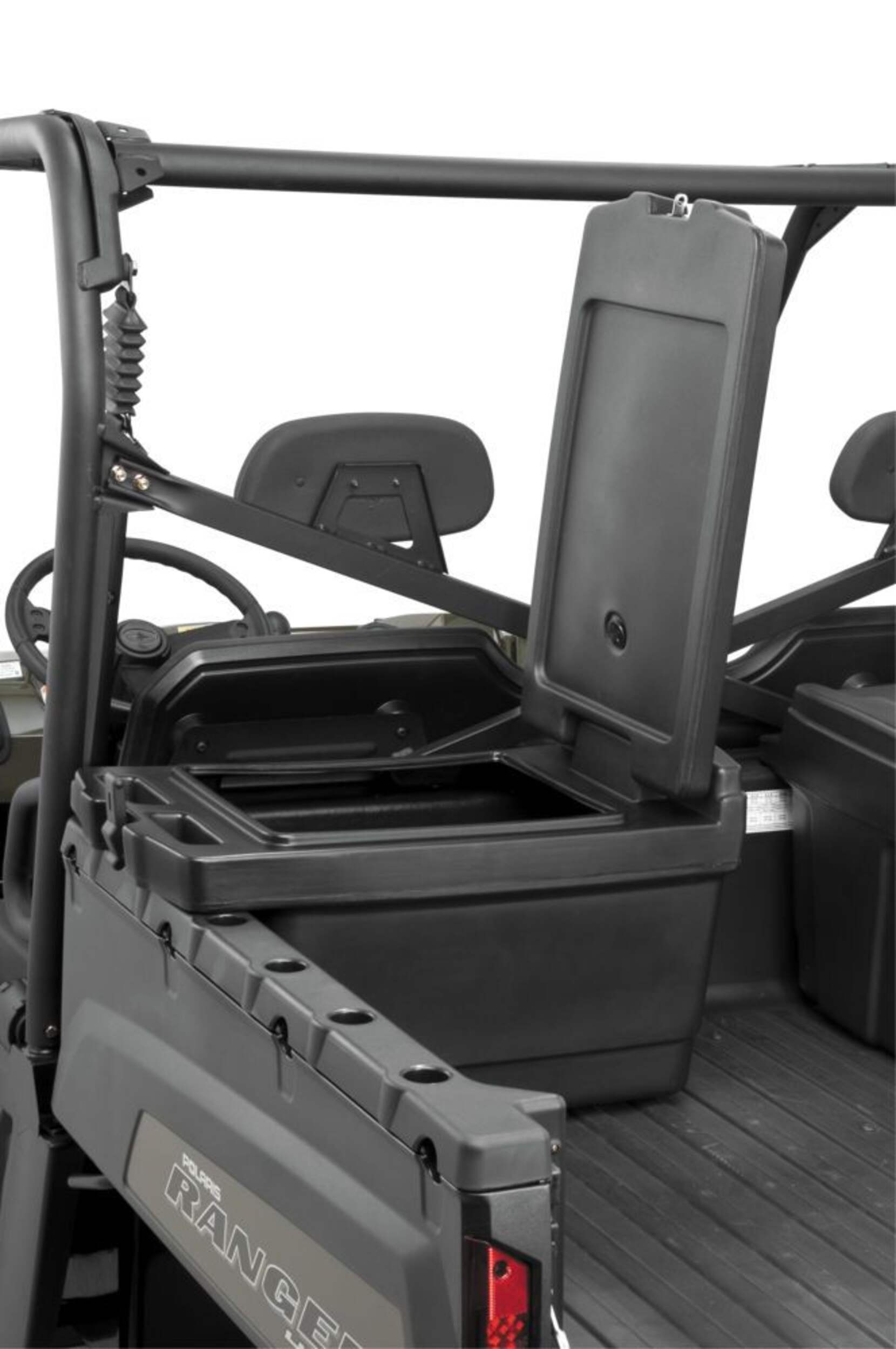 QuadBoss Ranger Cargo Box, Black Front_Three_Fourths_Angled_Left