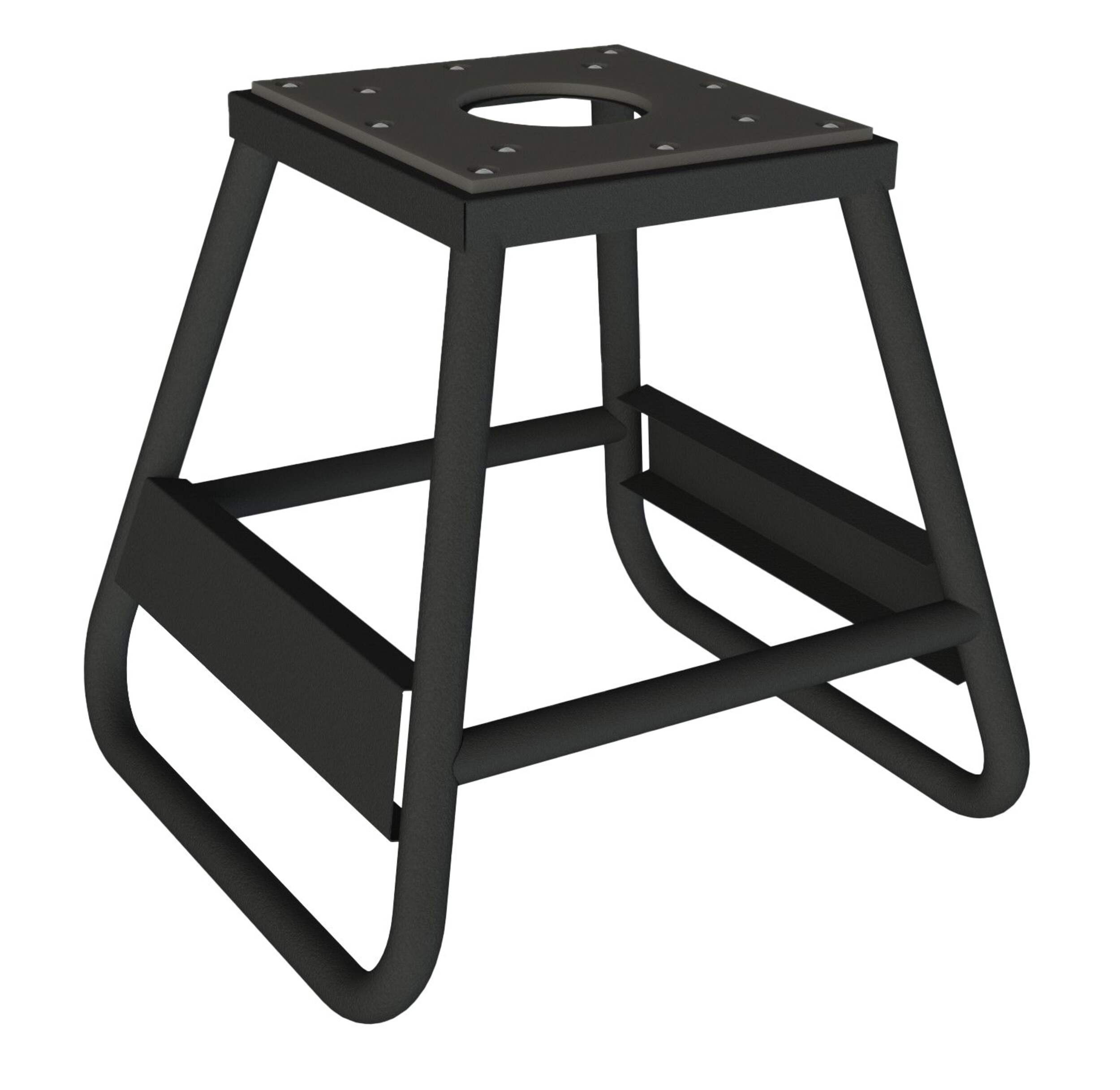 MotoMaster Steel Motorcycle/Dirtbike Stand, 1000-lb Capacity, Black Front_Three_Fourths_Angled_Right