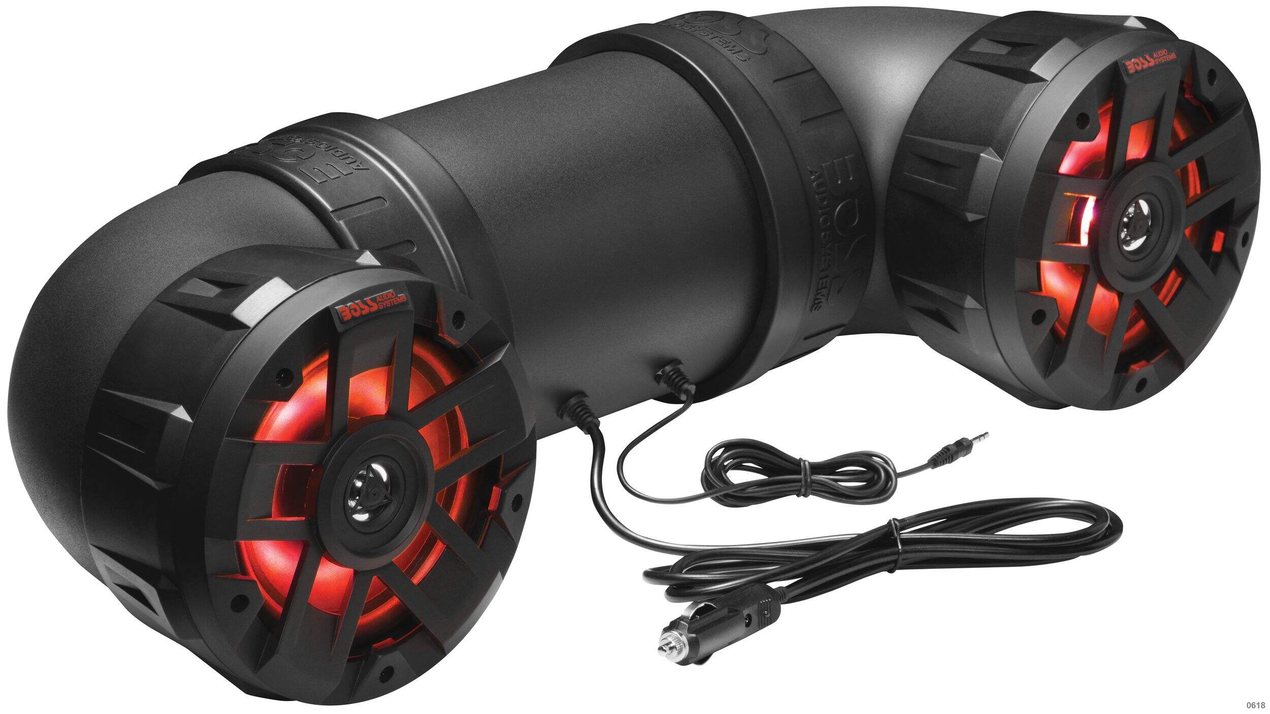 Boss Audio ATV65BRGB All Terrain Powersport Sound System/Speakers, Built-In Amplifier/Bluetooth for ATV/UTV, Black Front_Three_Fourths_Angled_Right