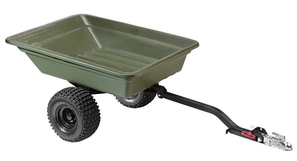 MotoMaster Poly Bed Utility Trailer Cart with Steel Frame, Black