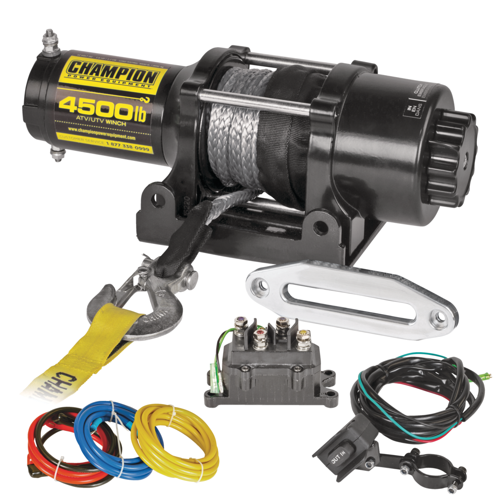 Champion Power Equipment 14051 Synthetic Rope Winch Kit, 4,500lb