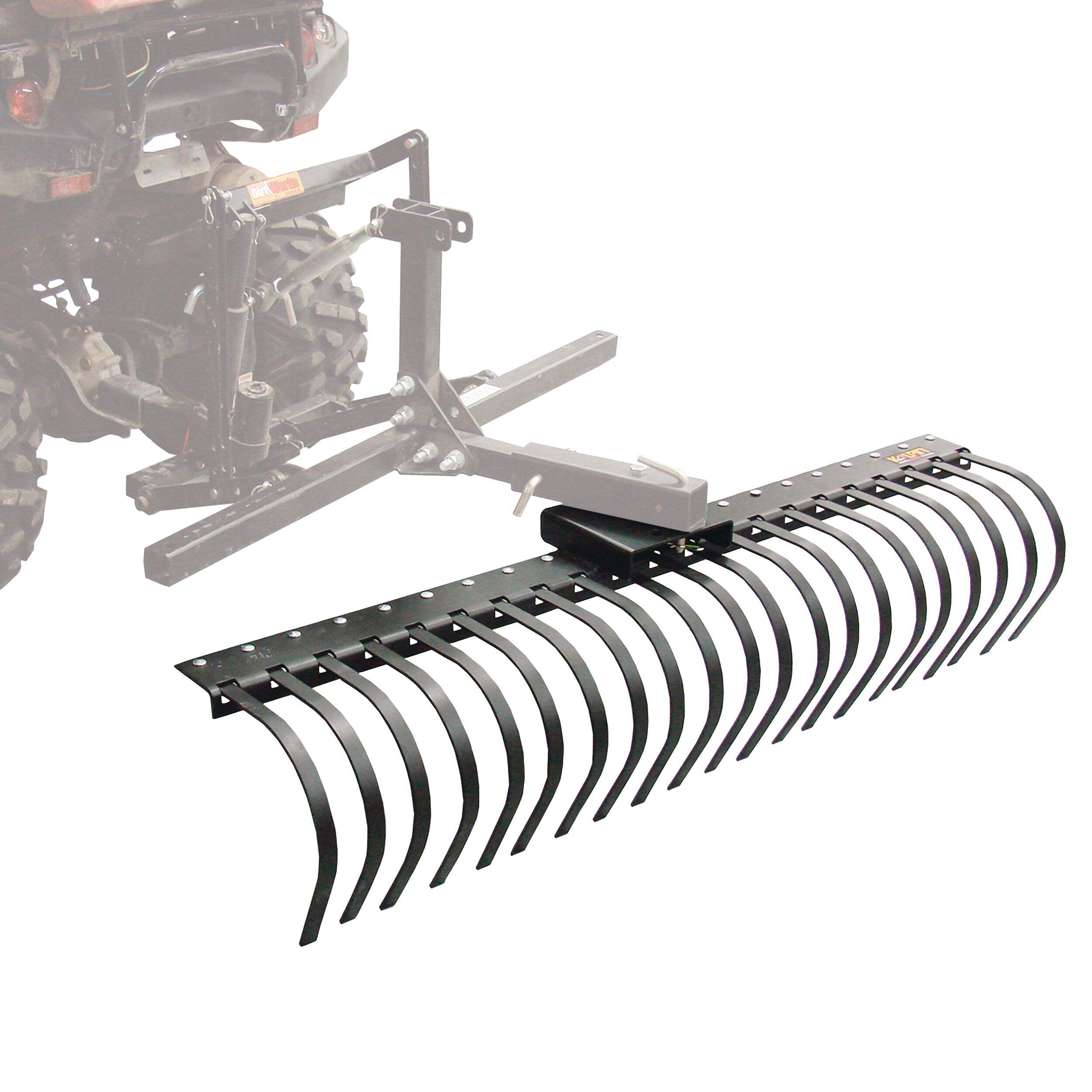 Kolpin ATV/UTV Dirtworks® Tool Attachment Landscape Rake, 60-in Front_Three_Fourths_Angled_Right