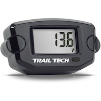 Trail Tech TTO Surface Mount Digital Voltage Gauge, Black Front_Three_Fourths_Angled_Right