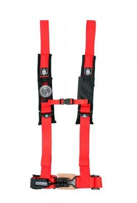 Kolpin Pro Armor UTV 4-Point Harness with Sewn-In Pads, Red, 2-in