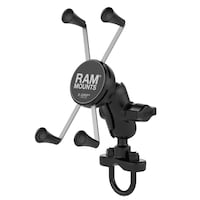 RAM® X-Grip Large Phone Mount with Handlebar U-Bolt Base Front_Three_Fourths_Angled_Left