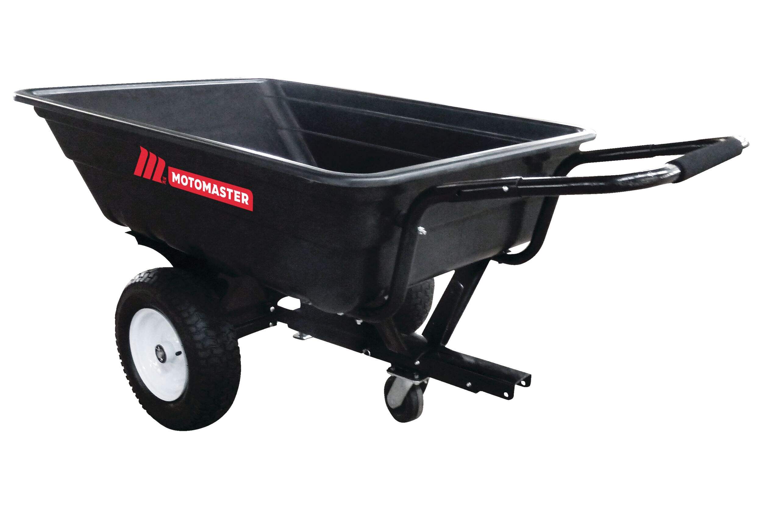 MotoMaster Poly Bed Utility Trailer Cart with Steel Frame, Black, 500-lb Front_Angled_Right