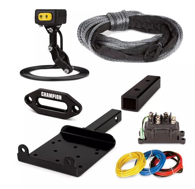 Champion Power Equipment 100631 Synthetic Rope ATV Winch Kit, 2,750lb