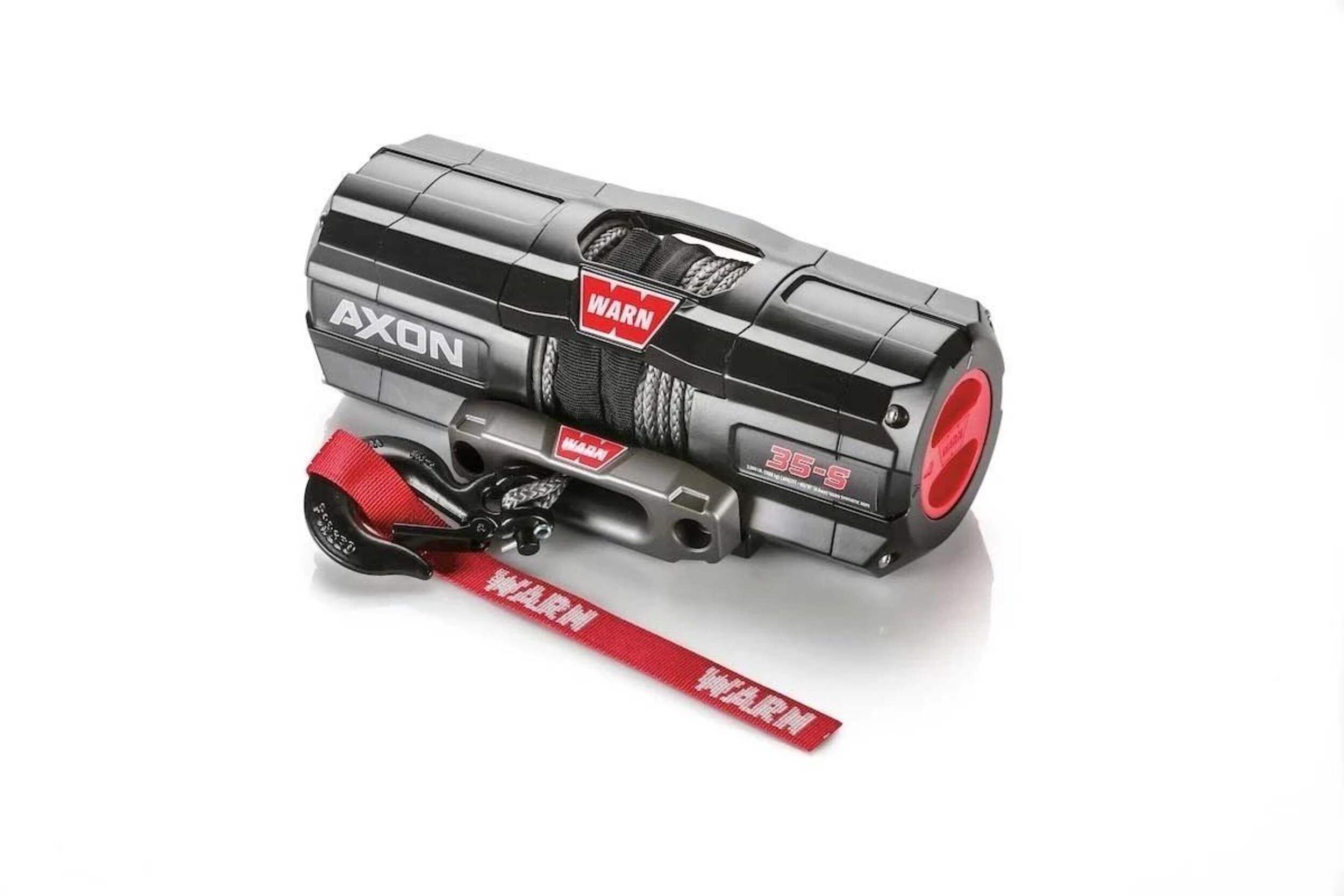 Warn Axon 35-S Synthetic Rope Winch, 3500-lb Front_Three_Fourths_Angled_Left