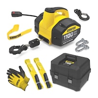 Champion 120V Portable Winch Kit with Pulling and Lifting Capability, 1100-lb Composite_or_Mixed