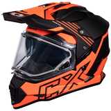 Castle X Mode Dual-Sport SV Agent Snow Helmet with Dual Lens Shield, Matte Orange, Assorted Sizes Front_Angled_Left