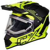 Castle X Mode Dual-Sport SV Agent Snow Helmet with Electric Shield, Matte Hi-Vis, Assorted Sizes Front_Angled_Left