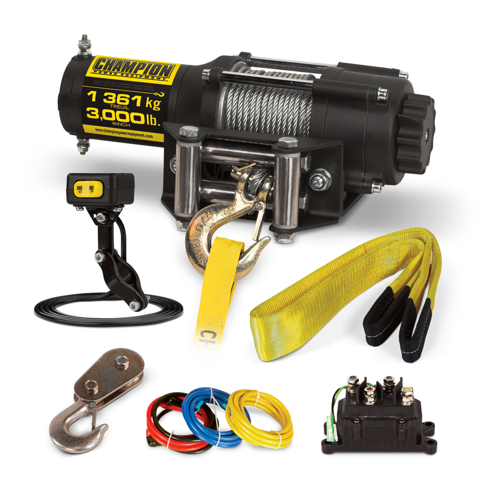 Champion Winch with Snatch Block & Tree Saver, 3,000lb Canadian Tire