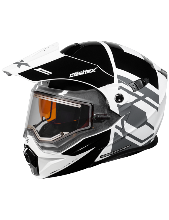 Castle X EL CX950 HEX Snowmobile Helmet, Black/White | Canadian Tire