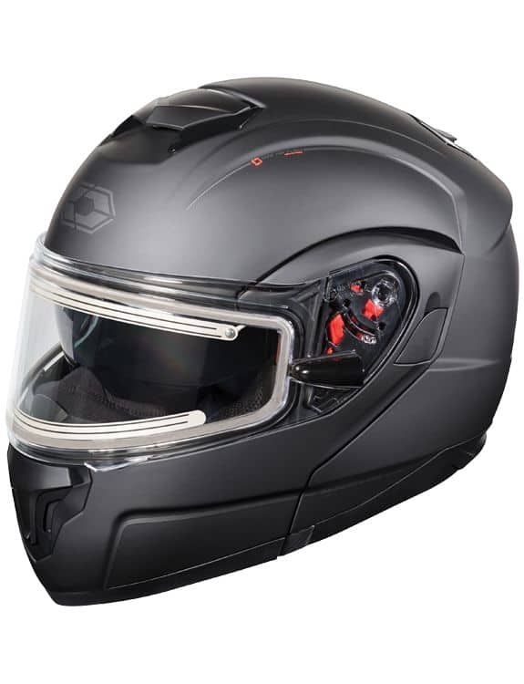 Modular snowmobile helmet with sales electric shield