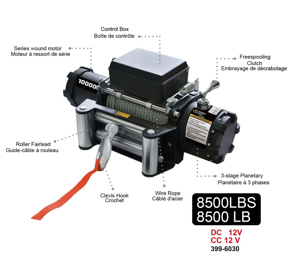 Tundra Tested Truck Winch, 8,500lb Canadian Tire