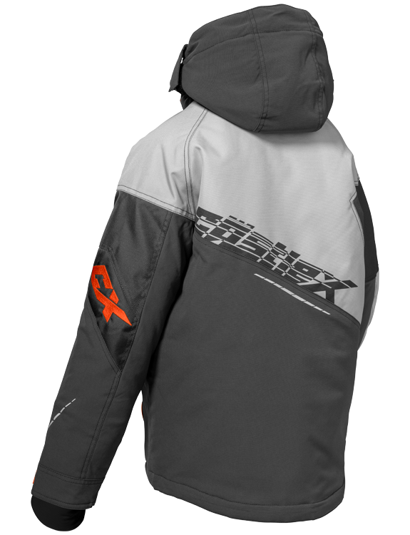 Castle X Code G3 Youth Snowmobile Jacket, Silver/Charcoal/Orange